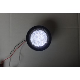 4" Round LED Back-up Reverse Light Kit Extra Bright White with Grommet, Plug Clear Lens Truck Trailer RV 25114C-WK