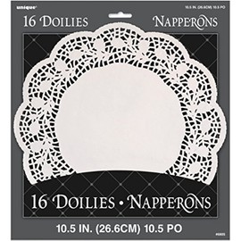 Elegant White Lace Round Doilies (26cm) 16 Count - Disposable Decorative Table Placemats, Perfect for Parties, Weddings & Home Decor