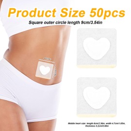 BOXOB 50 Stk Rizinusölpflaster, Selbstklebend Herzförmiges Bauchnabelpflaster Vliesstoff Bauchnabelpolster Sehr Saugfähig Bauchaufkleberfolie (Rizinusöl Nicht im Lieferumfang Enthalten)