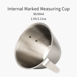 watchget エスプレッソショット2オンス 計量カップ目盛り付き ミルクカップ 304ステンレススチール ハンドルと杯一体化した計量カップ 30/60ml