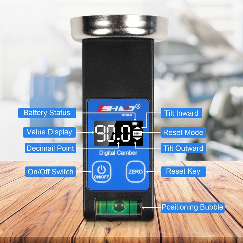 Camber Gauge Digital Wheel Alignment Tool -90° to +90° Wide
