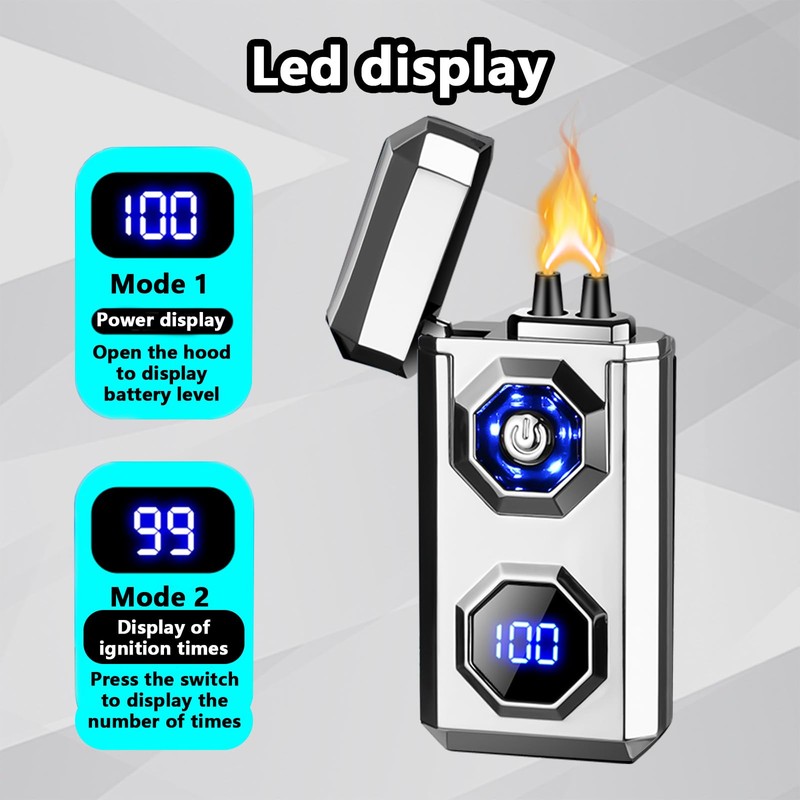 TIKIUKI Electric Lighter,Type-C Arc Lighters Rechargeable,Windproof Lighter,Plasma Lighters Rechargeable with