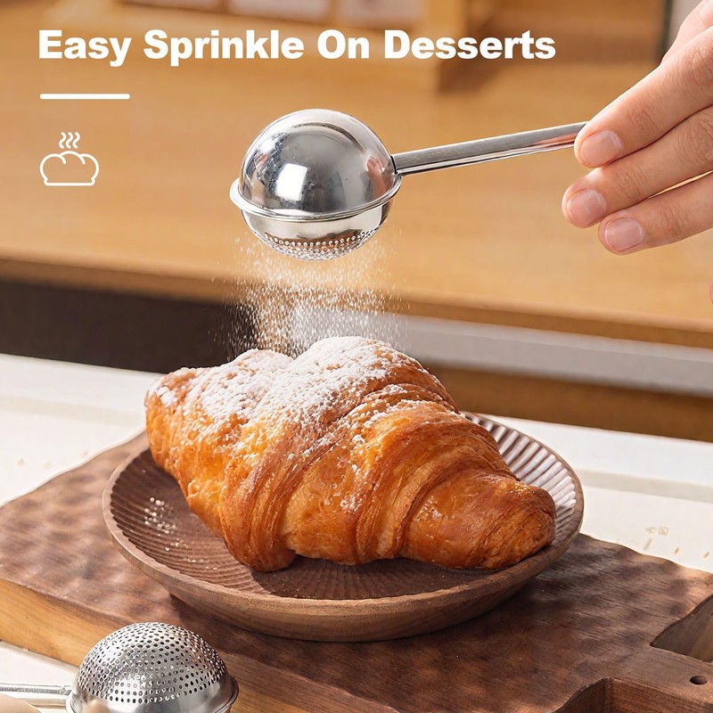 Powdered Sugar Shaker Duster, 2 PCS Sifter for Baking, Flour