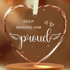 BSQUIELE Keep Making Him Proud Ornament - Memorial Ornaments for Loss of Loved One, Dad, Grandpa - Memorial Gifts for Men - Anniversary of Passing, Bereavement Keepsake, Remembrance, Sympathy Gifts
