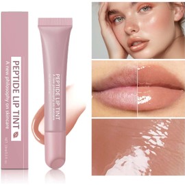 Lip Jam Brillo de Labios Hidratante Labial Voluminizador Bálsamo Labial de Larga Duración Tinte Labial Transparente Hidratante con Péptidos para Mujeres y Niñas, Labios No Pegajosos (2#)