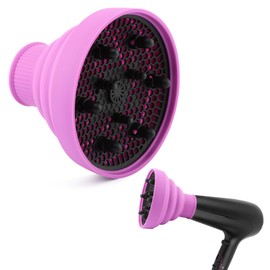 Universal Foldable Hair Dryer Diffuser Portable Hair Diffuser Attachment Travel Hair Dryer Diffuser Profession Blow Dryer Diffuser Attachment Fit Most Hair Dryers (Purple)