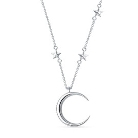 LeCalla 925 Sterling Silver Moon and Star Necklace for Women | Crescent Moon Pendant Necklaces | Crescent Pendant, Jewelry Gift for Birthday, Anniversary, Valentine s Day, Mother s Day 20 Inches
