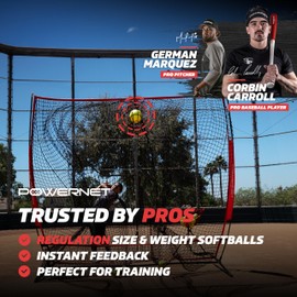 PowerNet Crushers, Practice Balls & Weighted Balls, Softball Hitting Trainer for Improved Speed, Power & Coordination, Batting Practice Softballs 24PK