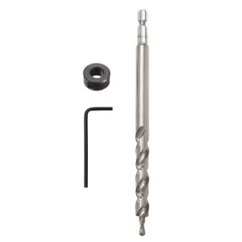 Saiper 2 Pcs 9.5mm(3/8”) Pocket Hole Drill Bit 1/4”Hex Shank and Round Shank Replacement Twist Step Drill Bit with Depth Stop Colla for Manual Pocket Hole Jig System Grill Guide Drill Tools Kit