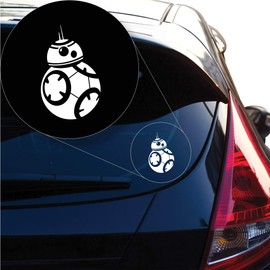 Yoonek Graphics BB8 Decal Sticker for Car Window, Laptop and More. # 1273 (6" x 3.7", White)