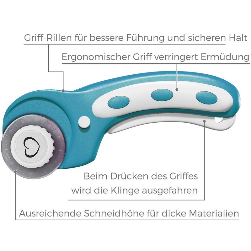 Honey's Heaven 45 mm Rotary Cutter Fabric Cutter Set Including