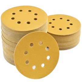 Aiyard 5-Inch 8-Hole Hook and Loop Sanding Discs 180 Grit Random Orbital Sandpaper, 200-Pack