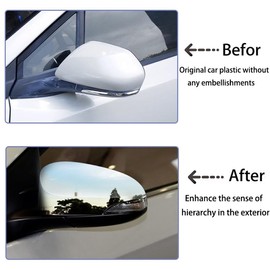 ANUNFRRE Car Accessories Fit for Toyota C-HR CHR 2017 2018 2019 2020 2021 2022 2023 2024 ABS Exterior Side Door Rearview Mirror Cap Cover Trim 2PCS （Chrome）