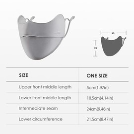 OHRAIN - Protector solar UPF 50+ - Pasamontañas transpirables para mujer, color gris claro