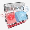 Picnic Basket Foldable Oxford Cloth Insulated Storage Basket with Check