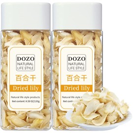 DOZO dried lily 260g（130g*2）9.17oz dried lily natural sulfur free tremella soup partner Non-sulfur Edible Dried Lily 特级无硫百合干 天然食用百合