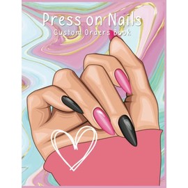 Press on Nails Custom Orders Book Pink Marble Gold