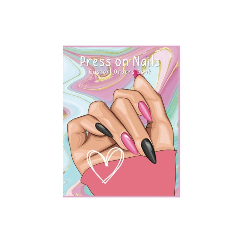 Press on Nails Custom Orders Book Pink Marble Gold