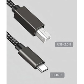 Qjin USB Printer Cable for HP DeskJet 2855e, Epson EcoTank ET-2800, Canon Pixma MG3620 & Brother - USB B to USB C Printer Cable for Laptop - 6.6 Feet