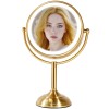 Vesaur 8.5'' Large Gold Lighted Makeup Mirror, 1X/10X Clear Seamless