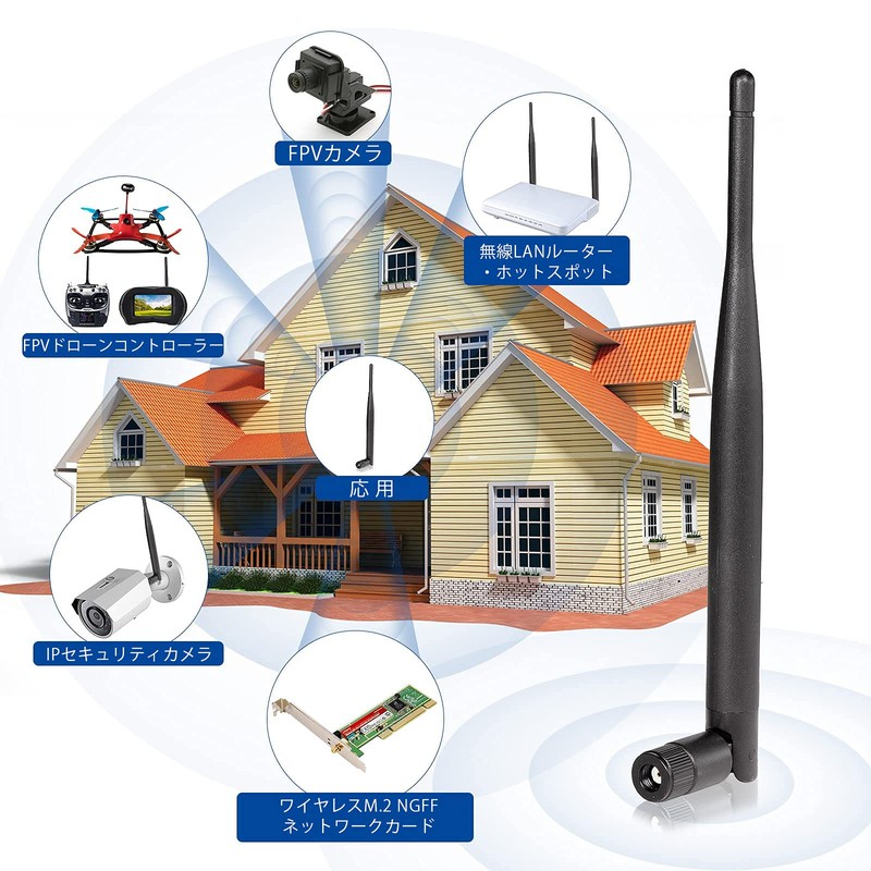 BINGFU 2.4GHz 5GHZ 6dbi WIFI Antenna Omnidirectional RP-SMA Plug for