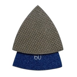 3" Triangular Diamond Grinding/Polishing Pads for Oscillating Multi-Tools, 3mm Segment Height, Electroplated, 60 Grit