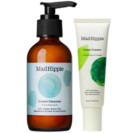 Mad Hippie Face Cream & Cleanser Skin Care Set - Lotion for Women and Men with Niacinamide Matrixyl Peptide Complex + Organic Jojoba Oil Moisturizing Facial (2 Piece Set) / 매드 히피 페이스 크림 & 클렌저 스킨 케어 세트 - 니아신아마이드 함유 여성남성용 로션 매트릭스틸 펩타이드 복합체 + 유기농 호호바 오일 보습 페이셜 (2피스 세트)
