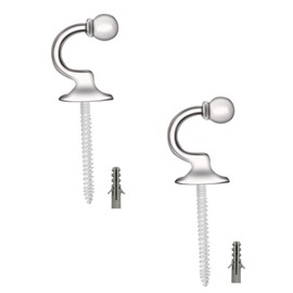 2 PCS Curtain Tie Backs Hooks, Silver Tie Back Hooks Curtain Holdbacks Hooks U Shaped Curtain Tie Hooks Curtain Tie Back Wall Fixings Curtain Hooks for Tie Backs
