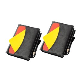 Generic 2 Sets Professional Soccer Referee Kit with Red Yellow Cards Pencil Holder Clip Multi Function Referee Accessory for Football Basketball School Sports Training