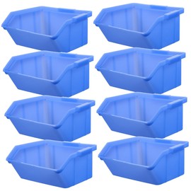 Operitacx 8pcs Inclined Mouth Storage Box Durable Plastic Nesting Shelf Storage Bins for Organizing Accessories for Workshops Garages and Sheds Lightweight and Portable Design