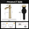 RUITHOE Brushed Gold Bathroom Vessel Sink Faucet, Waterfall Bathroom Faucet,
