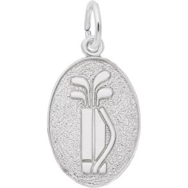 Rembrandt Sterling Silver Golf Clubs Oval Charm by Rembrandt