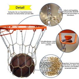 ProLeo Basketball Net, Chain Basketball Hoop, Metal Net Basketball Basket Net, Replacement Net, Steel Chains Net, Basketball Net Made of Metal