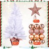 24 Inch Tabletop Mini Christmas Tree Set with Led Lights,