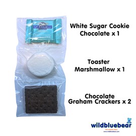 WBB | SMORES KIT STRIP | Individually packaged set : Graham Crackers, Marshmallow, Chocolate | Make delicious smores (25 sets) (Cookies & Mallow)