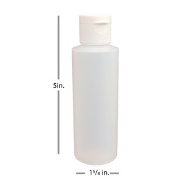 Poly Farm Bottle, Cylinder, 4 oz, with 38mm Flip Top Cap and Seal, LDPE (6 pack), Semi Clear