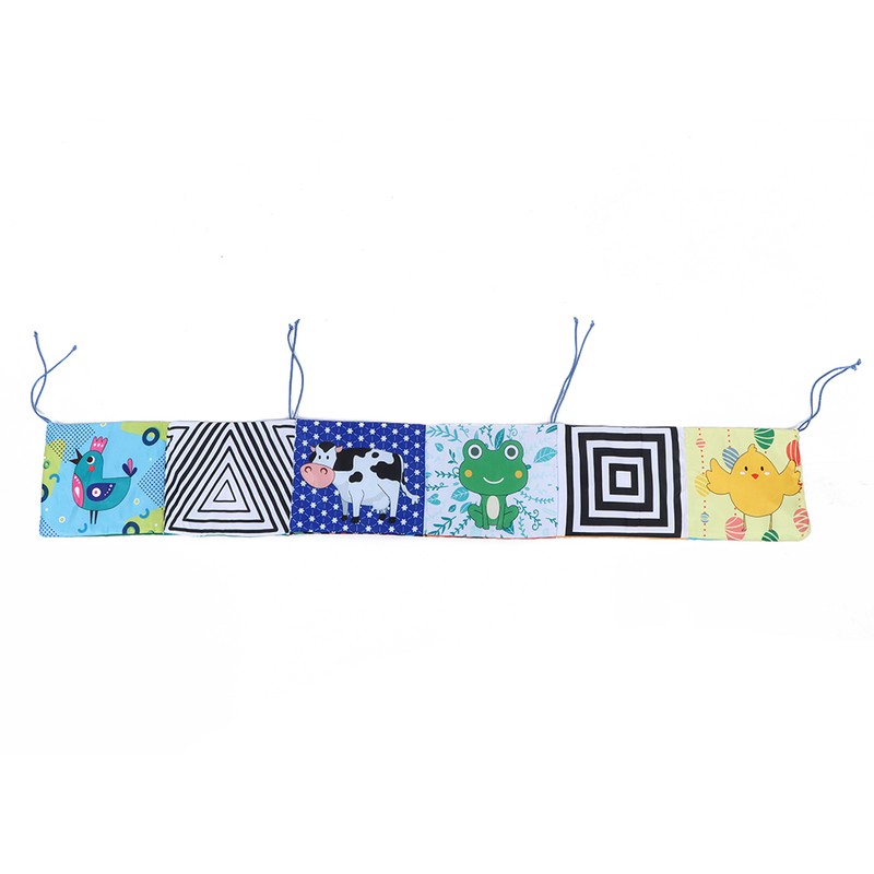 Infant Crib Cloth Book Cute Animal Learning Rattle Distorting Mirror