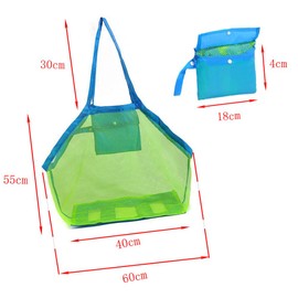 2 Stück Strandspielzeug Tasche Groß, Changyeah Netztasche Sandspielzeug, Strandtasche Netztasche, für Strandspielzeug Wiederverwendbare Faltbare