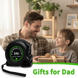 Dad Gifts for Christmas from Daughter Son, Fathers Day Birthday Gifts for Step Dad Stocking Stuffer, Daddy Stepdad Measuring Tape, No One Measures Up to You, Durable Tape Measure 25ft