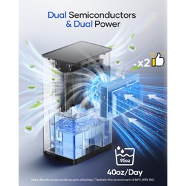 Dehumidifier, 95 OZ Water Tank Dehumidifiers for Home, 1000 sq. ft. Dehumidifier for Basement Bathroom Bedroom with Auto Shut Off, 7 Colors LED Light, Quiet Dehumidifiers with Sleep Mode, Black