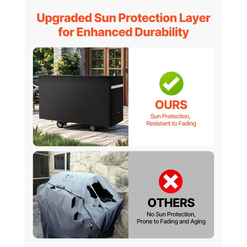 59-Inch Heavy Duty Weather-Resistant Waterproof Grill Cover for Outdoor BBQ