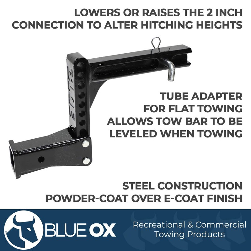 Blue Ox BX88340 Rise/Drop Receiver, Black