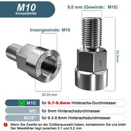Bicycle Axle Adapter M10 x 1.0, Universal Axle Adapter for M10 x 1.0 Full Axle