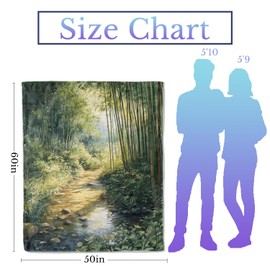 Bamboo Blanket - Cozy and Soft Flannel Fleece Bamboo Throw Blanket, Lightweight for Couch and Bedding, Travel and Outdoor Bamboo Decor Bamboo Gifts with Fuzzy Bamboo Design 60×50IN