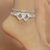 Prosy 2 x Double Layer Beach Rhinestone Anklets Crystal Ankle