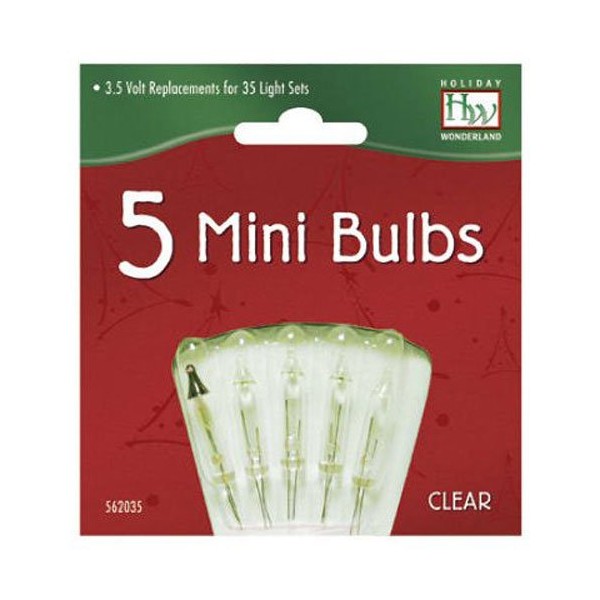 Noma/Inliten 5 Clear Mini Christmas Light Replacement Bulbs