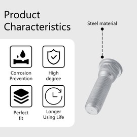 Wedcool 5PCS Wheel Bolt, M12*1.5 Tire Stud, Steel Lug Bolt, Wheel Lug Stud, Serrated Wheel Stud, Spline Tuner Lug Bolt Compatible with Lexus, Toyota, Chevy, Pontiac Replace OEM #610-266, 90942-02049