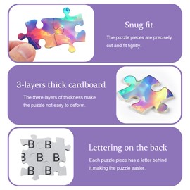 Rainbow Landscape Puzzles for Adults 1000 Pieces, Magic Nature Gradient Mountain Moon Scenery Themed, Plant Lake Scenic Challenge Jigsaw Puzzle