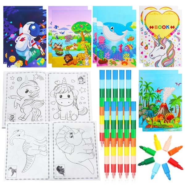 Children's Colouring Book Set, 10 Mini Colouring Books for Children