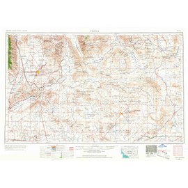 YellowMaps Trona CA topo map, 1:250000 Scale, 1 X 2 Degree, Historical, 1957, Updated 1967, 22.2 x 31 in - Polypropylene